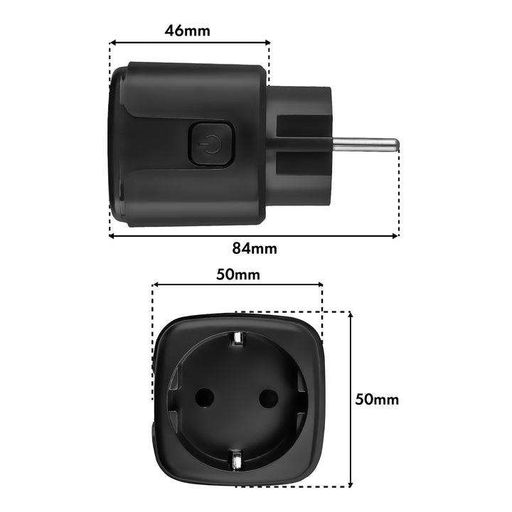 Ferngesteuerte WLAN-Steckdose von GreenBlue, Android/iOS/Alexa/Google Home, Timer, Leistungsmesser, max. 16 A/3840 W, GB735 B, 2 Stück