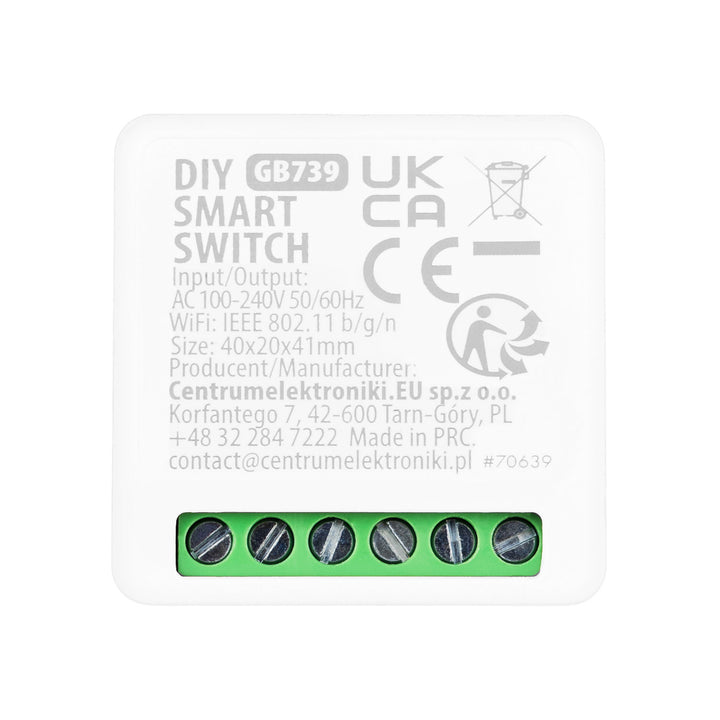 GreenBlue WLAN-Einbaurelais, Android/iOS/Alexa/Google Home, 100–240 V AC, 50/60 Hz, max. 16 A, für LED 150 W, GB739, 4 Stück