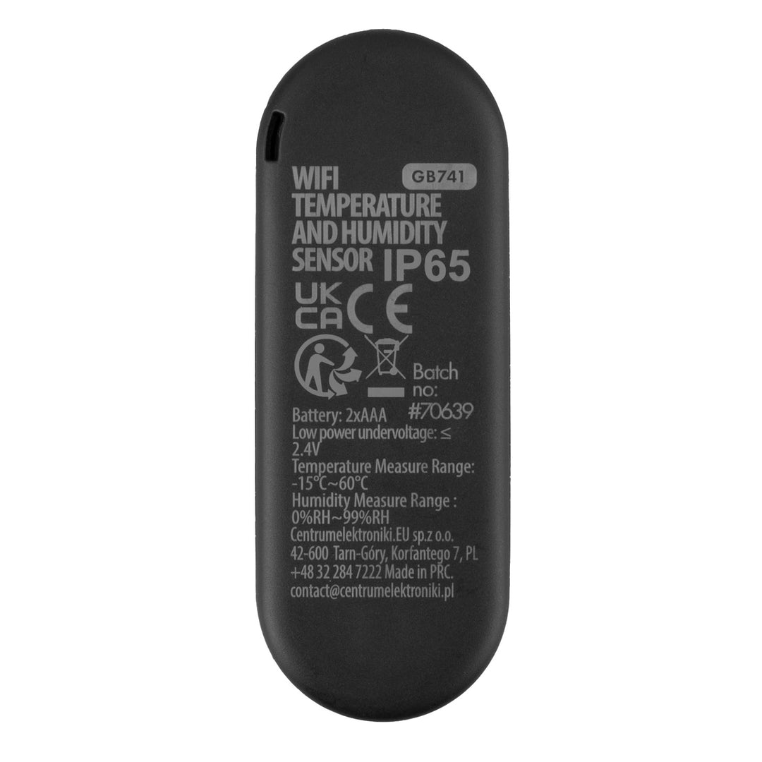 GreenBlue WLAN-Außensensor für Temperatur und Luftfeuchtigkeit, Android/iOS, 3,0 V DC, LR03x2, IP65, GB741, 2 Stück
