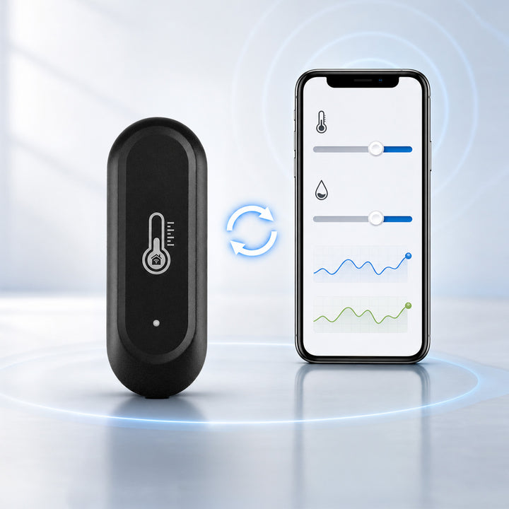 GreenBlue WLAN-Außensensor für Temperatur und Luftfeuchtigkeit, Android/iOS, 3,0 V DC, LR03x2, IP65, GB741, 2 Stück