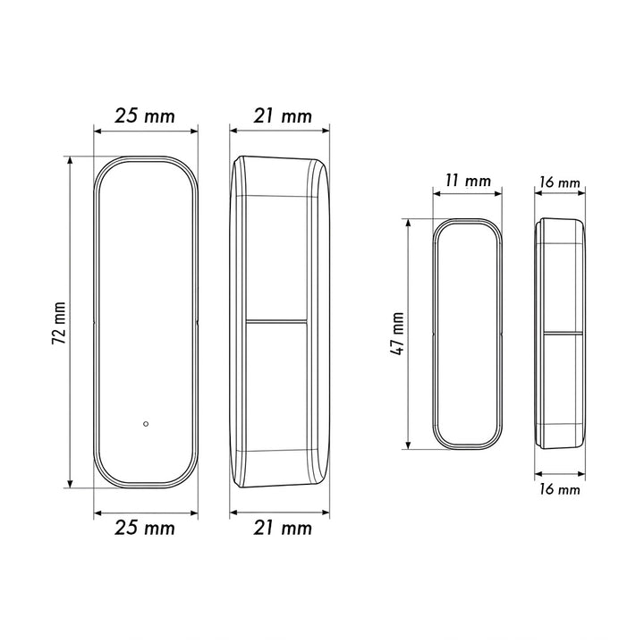 Drahtloser Reed-Schalter / WLAN-Öffnungssensor von GreenBlue, Android/iOS, für Türen / Fenster, 3,0 V DC, LR03x2, GB479 B, 2 Sets