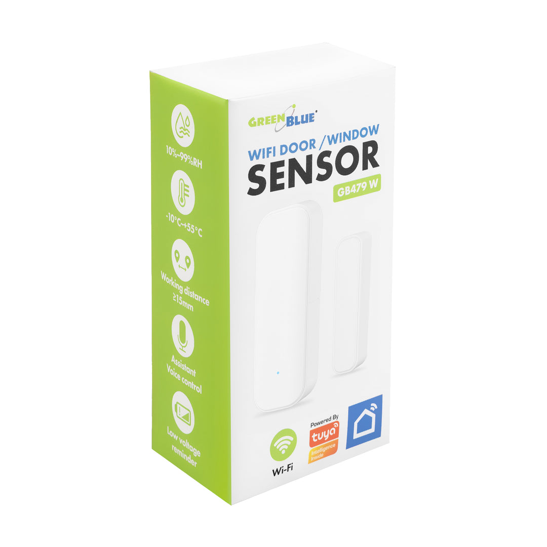 Drahtloser Reedschalter / WLAN-Öffnungssensor von GreenBlue, Android/iOS, für Türen / Fenster, 3,0 V DC, LR03x2, GB479 W, 2 Sets
