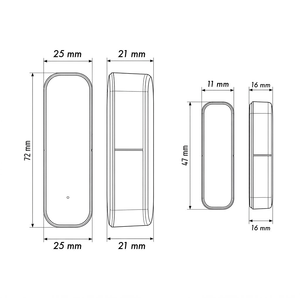 Drahtloser Reedschalter / WLAN-Öffnungssensor von GreenBlue, Android/iOS, für Türen / Fenster, 3,0 V DC, LR03x2, GB479 W, 2 Sets