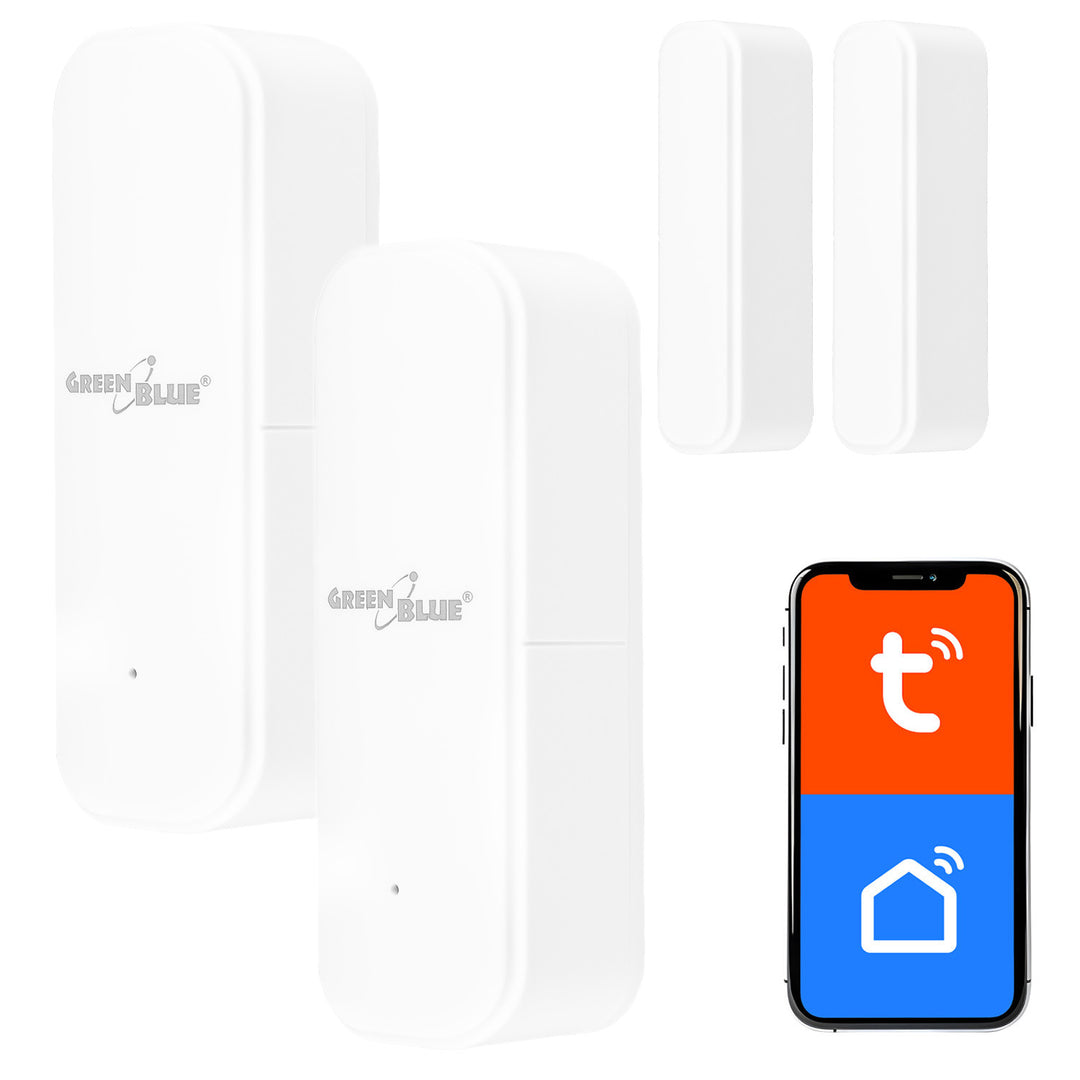 Drahtloser Reedschalter / WLAN-Öffnungssensor von GreenBlue, Android/iOS, für Türen / Fenster, 3,0 V DC, LR03x2, GB479 W, 2 Sets