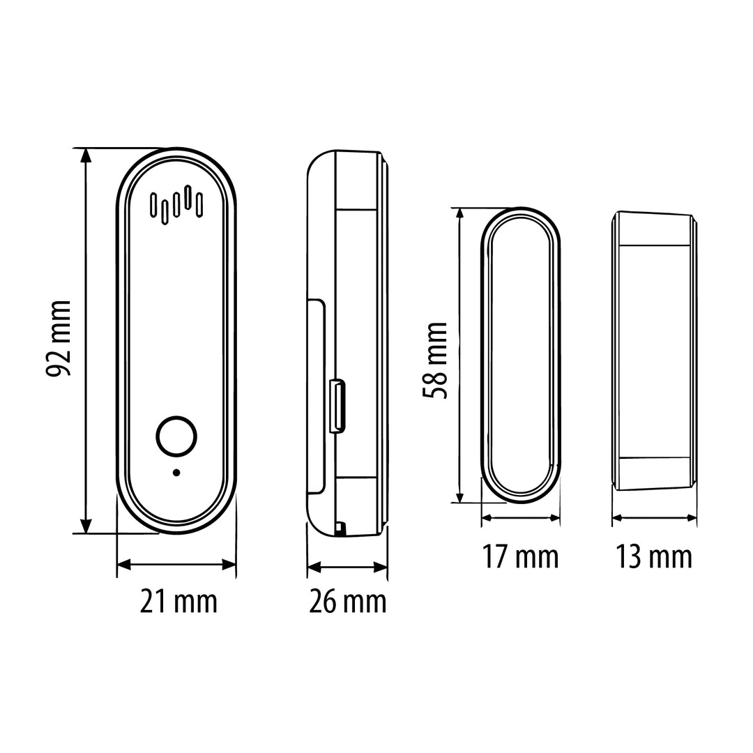Drahtloser Reed-Schalter / WLAN-Öffnungssensor von GreenBlue, Android/iOS, für Türen / Fenster, 3,0 V DC, LR03x2, mit Alarm, GB478, 2 Sets
