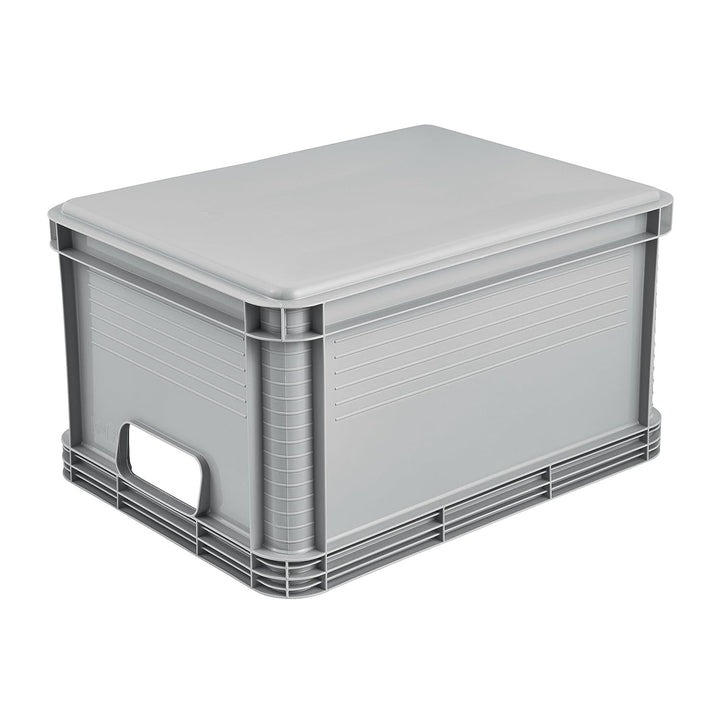 Transportbehälter von Robert Keeeper, Fassungsvermögen 20 l, grau, lebensmittelecht, leicht und robust, Tragkraft bis zu 30 kg, 2 Stück