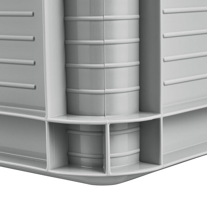 Transportbehälter von Robert Keeeper, Fassungsvermögen 20 l, grau, lebensmittelecht, leicht und robust, Tragkraft bis zu 30 kg, 2 Stück