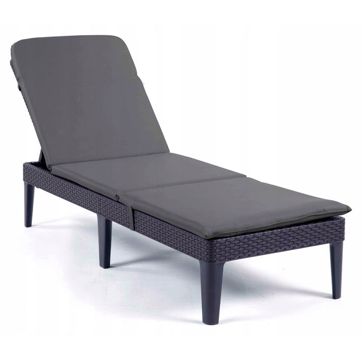 Kissen für den Liegestuhl Jaipur, Farbe Dunkelgrau, Stoff S-500, Größe 190 x 60 cm, zwei Befestigungssysteme, wasserabweisend, vollständig waschbar, S-49, 2 Stück