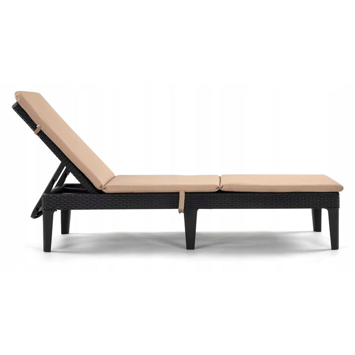 Kissen für den Liegestuhl „Jaipur“, Farbe: Beige, Stoff: S-550 Melange, Größe: 190 x 60 cm, zwei Befestigungssysteme, wasserabweisend, vollständig waschbar, Melange S-21, 3 Stück