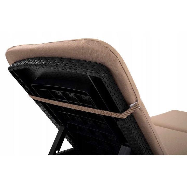 Kissen für den Liegestuhl „Jaipur“, Farbe: Beige, Stoff: S-550 Melange, Größe: 190 x 60 cm, zwei Befestigungssysteme, wasserabweisend, vollständig waschbar, Melange S-21, 3 Stück