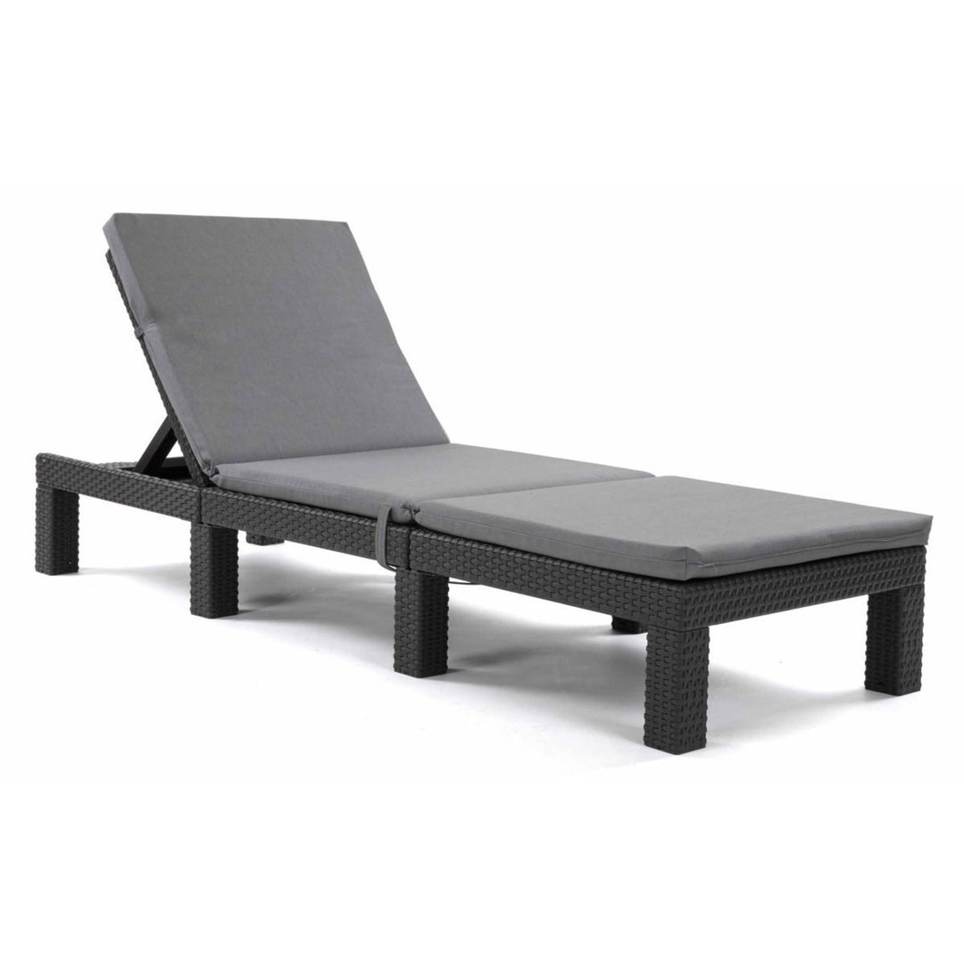 Kissen für den Liegestuhl Daytona, Farbe: Grau, Stoff: S-550 Melange, Größe: 192 x 64 cm, Befestigung mit Gummiband, wasserabweisend, Melange S-23, 3 Stück
