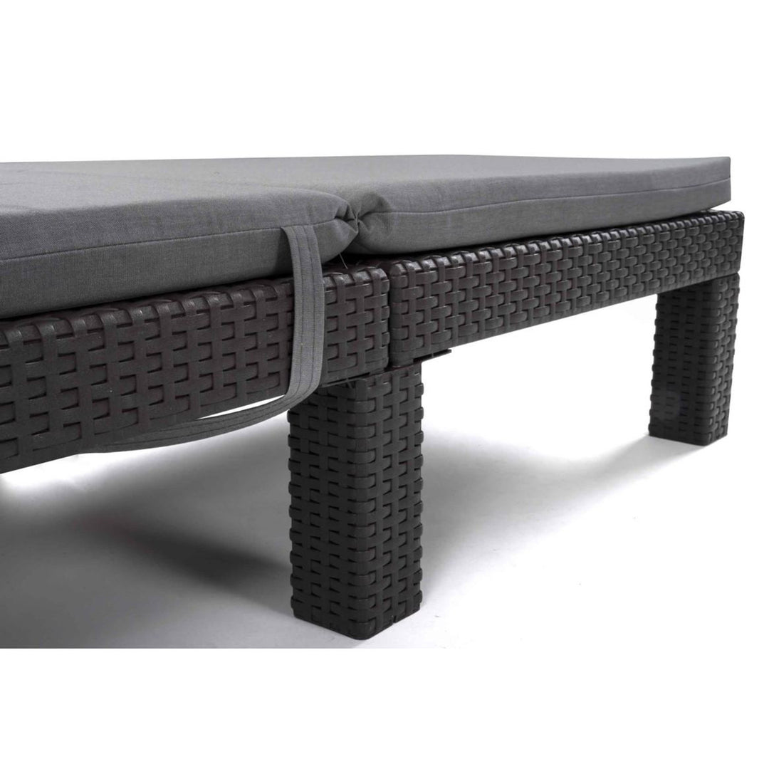 Kissen für den Liegestuhl Daytona, Farbe: Grau, Stoff: S-550 Melange, Größe: 192 x 64 cm, Befestigung mit Gummiband, wasserabweisend, Melange S-23, 3 Stück