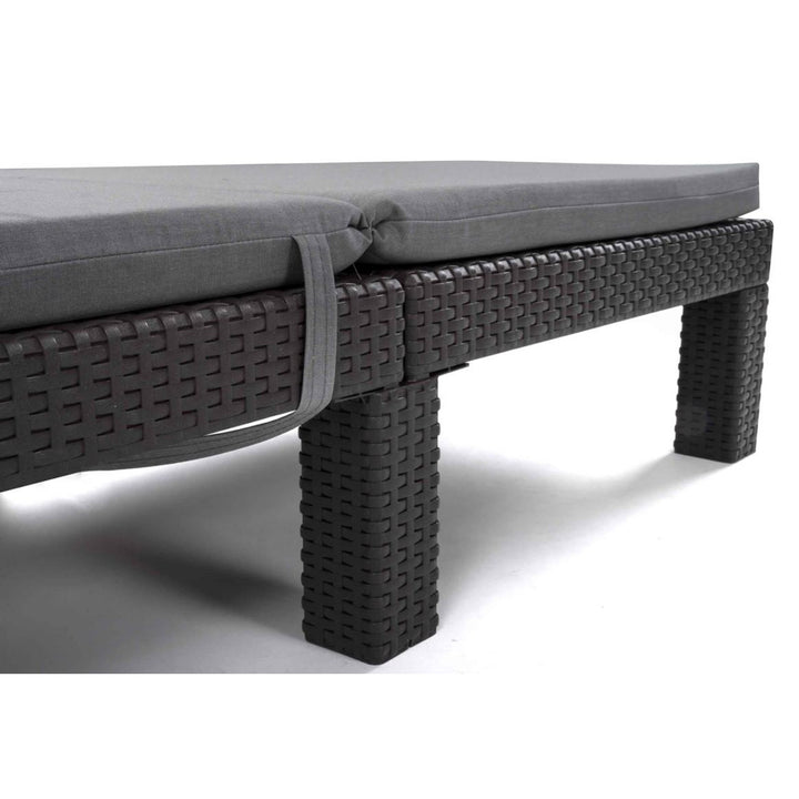 Kissen für den Liegestuhl Daytona, Farbe: Grau, Stoff: S-550 Melange, Größe: 192 x 64 cm, Befestigung mit Gummiband, wasserabweisend, Melange S-23, 3 Stück