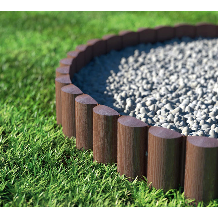 Cellfast-Gartenzaun, Holzoptik, frostbeständig, Länge 7,2 m, Farbe: Braun, 34-031