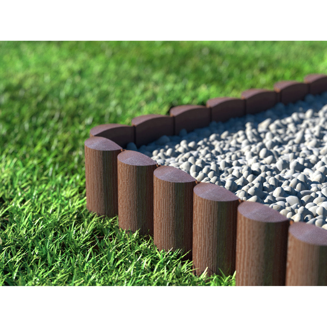 Cellfast-Gartenzaun, Holzoptik, frostbeständig, Länge 7,2 m, Farbe: Braun, 34-031