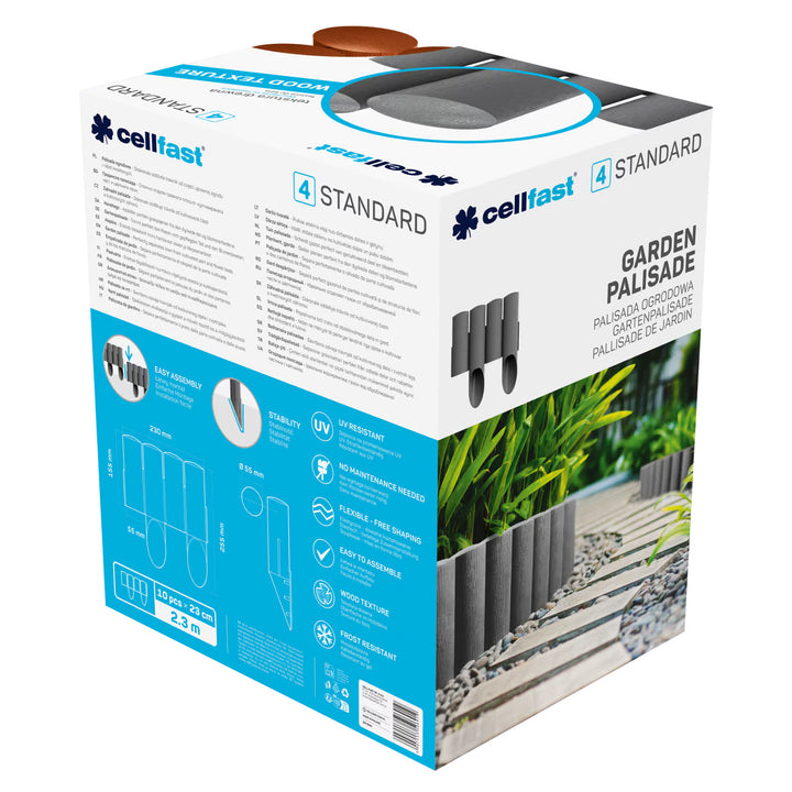Cellfast-Gartenzaun, Holzoptik, frostbeständig, Länge 6,9 m, ziegelrot, 34-043