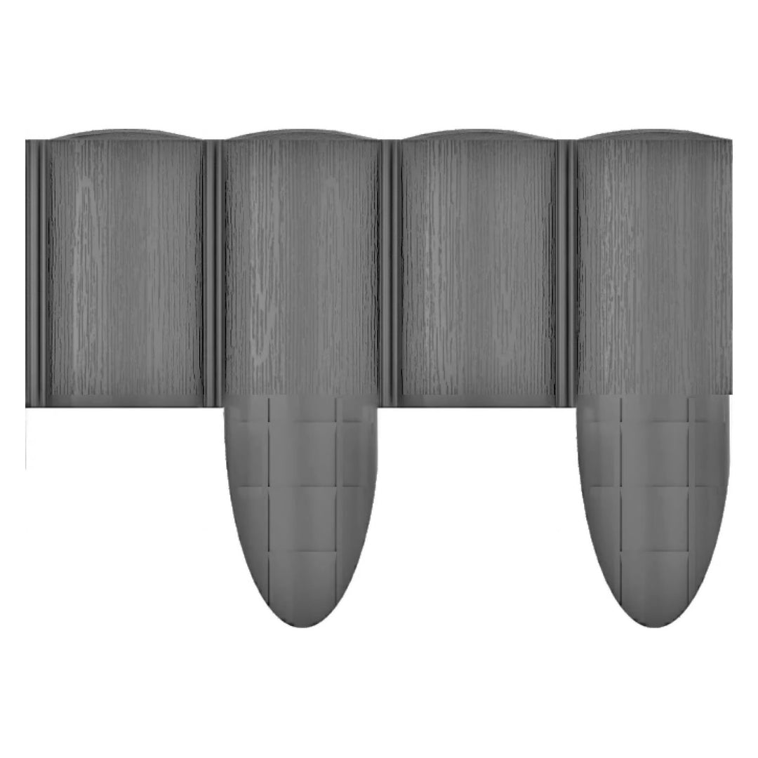 Cellfast-Gartenzaun, Holzoptik, frostbeständig, Länge 21,6 m, Farbe Graphit, 34-054