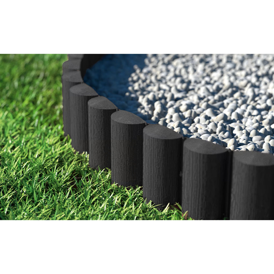 Cellfast-Gartenzaun, Holzoptik, frostbeständig, Länge 21,6 m, Farbe Anthrazit, 34-032