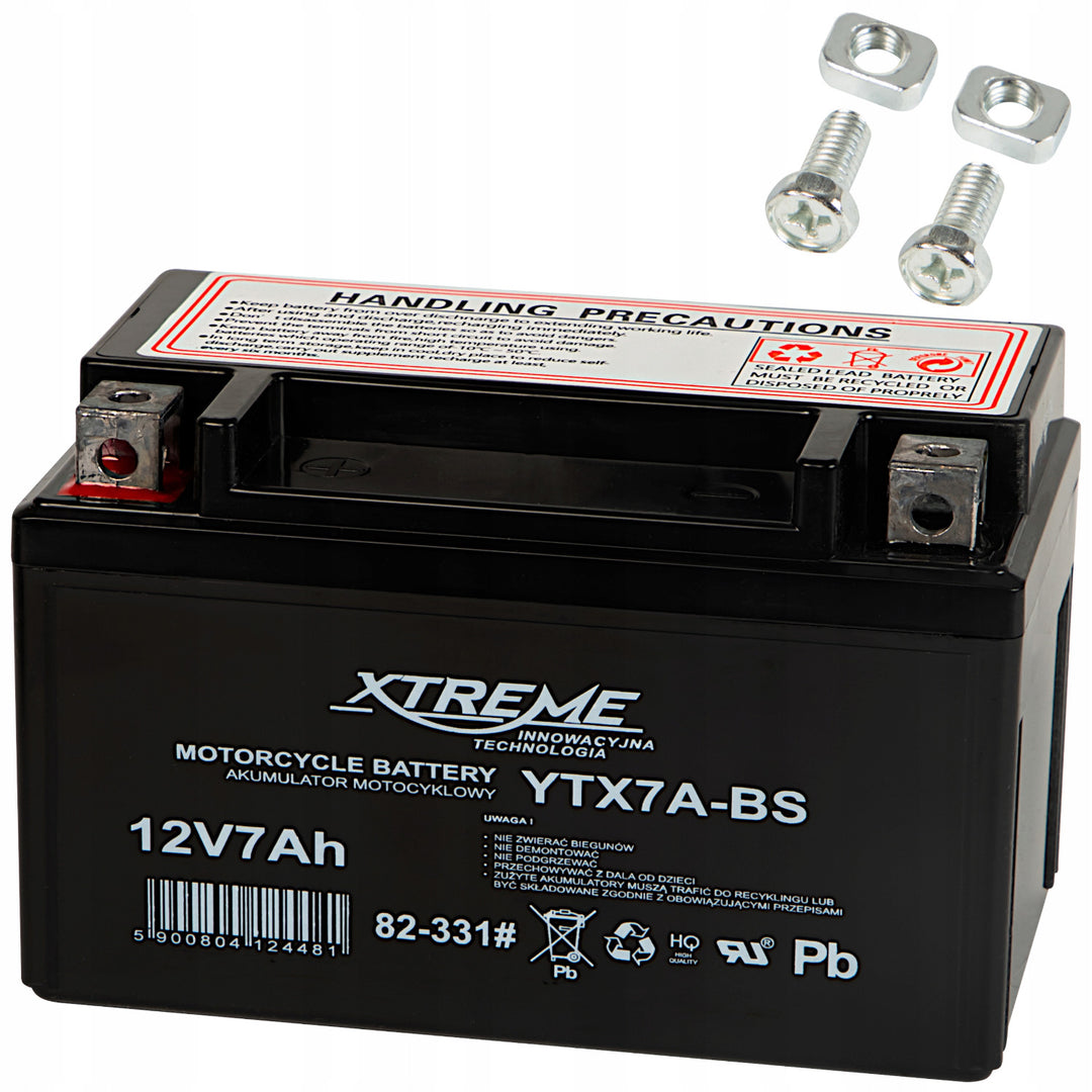 Wartungsfreie Xtreme-Gel-Motorradbatterie, 12 V, 7 Ah, links, 82-331