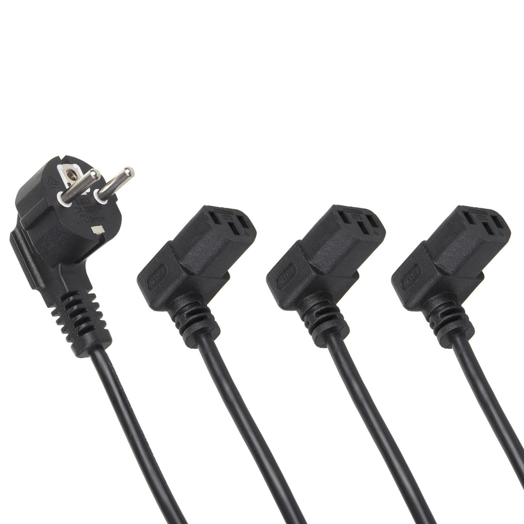 Maclean-Netzkabel, abgewinkelt, 3-polig, EU-Stecker, 3 m, MCTV-854, 3 Stück