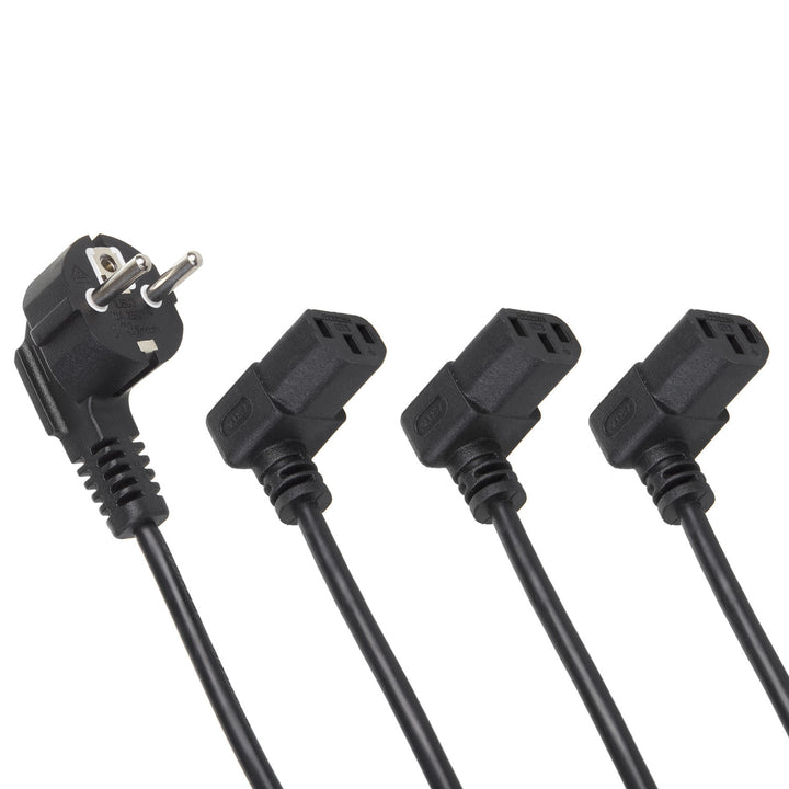 Maclean-Netzkabel, abgewinkelt, 3-polig, EU-Stecker, 3 m, MCTV-854, 3 Stück