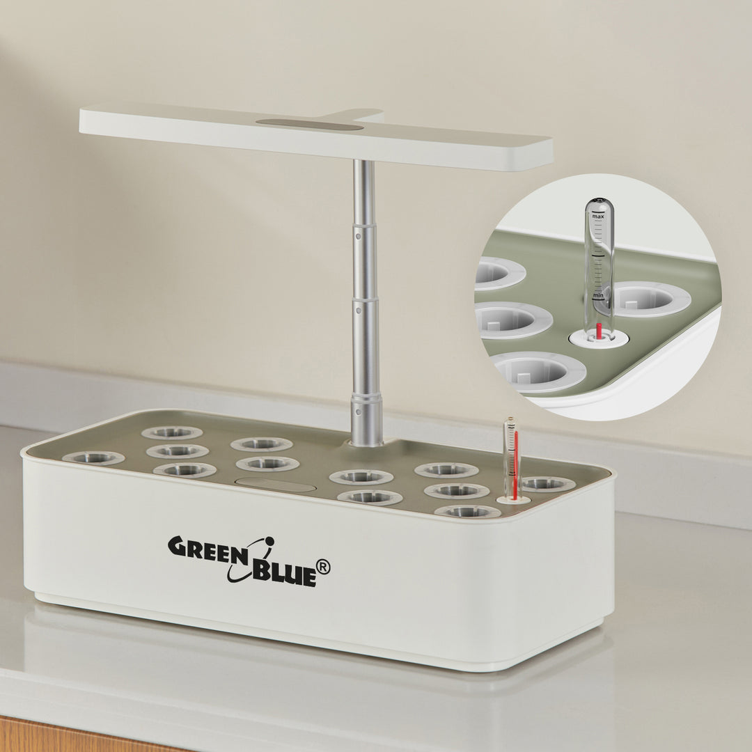 Intelligentes System für den Innenanbau von Pflanzen „GreenBlue“, SMART-Blumentopf, Fassungsvermögen 4 l, 220–240 V AC, 50/60 Hz, 0,4 A, GB133 + Zubehörset