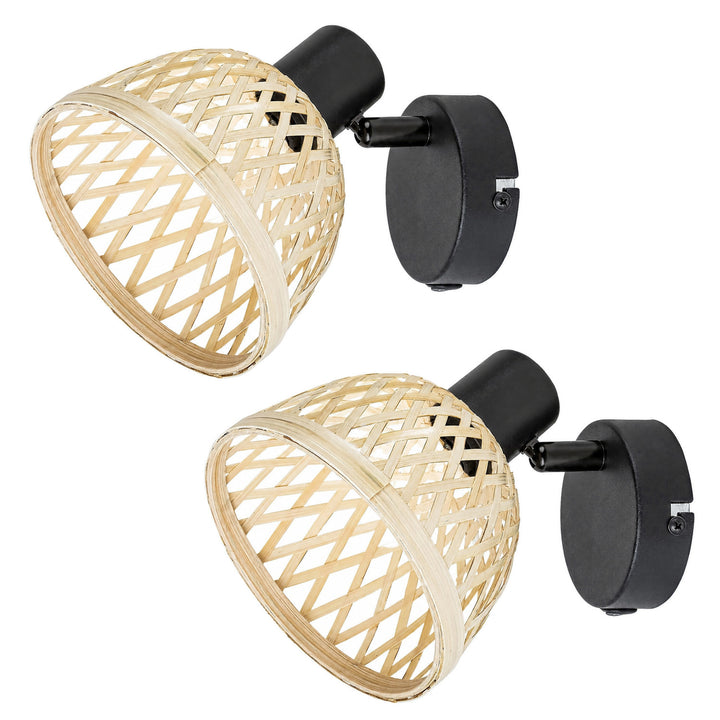Wandleuchte Rabalux Rattan, E14-Fassung, max. 15 W, 3133