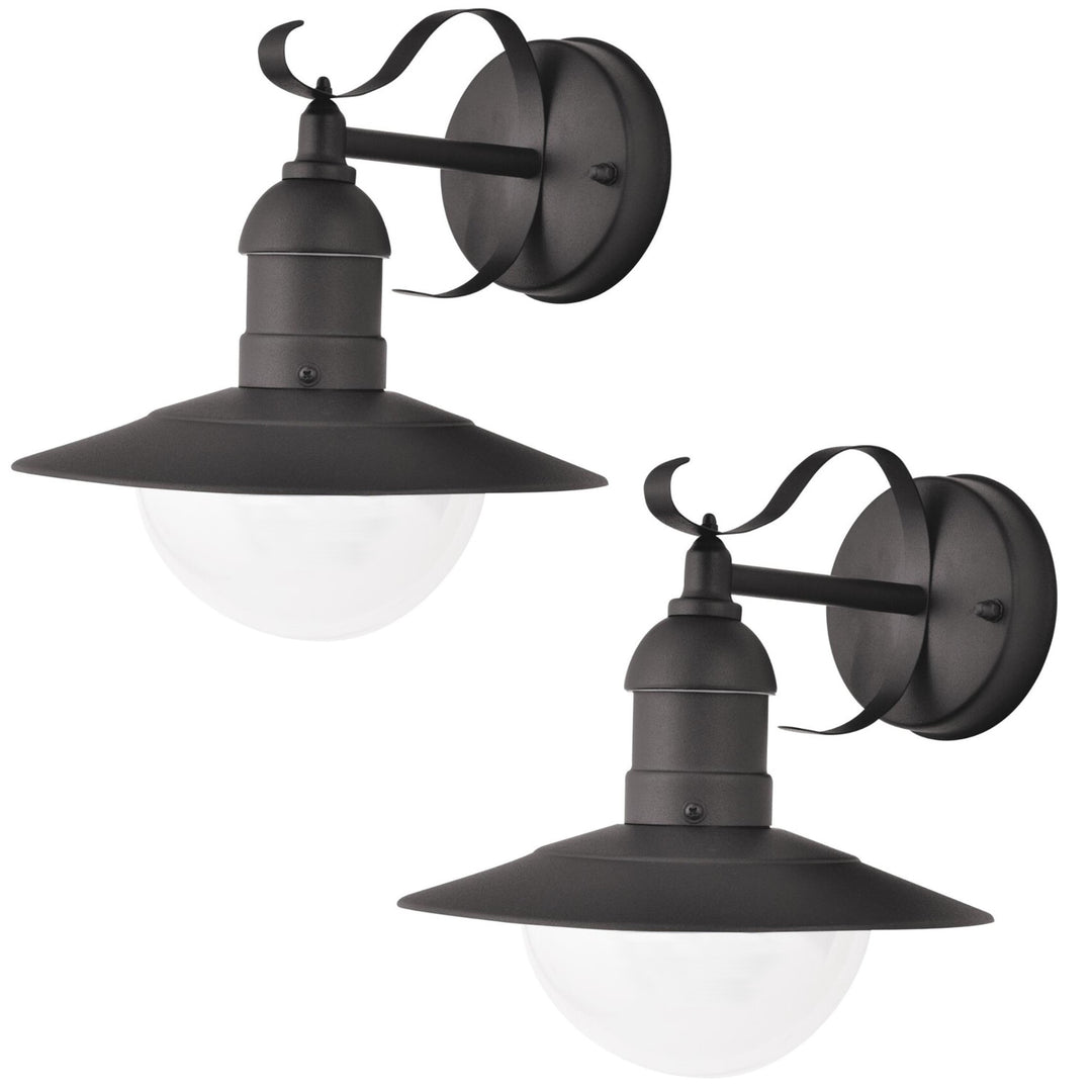 Rabalux Oslo Gartenwandleuchte für die Fassade, schwarz, E27, max. 60 W, IP43, 230 V, 2 Stück