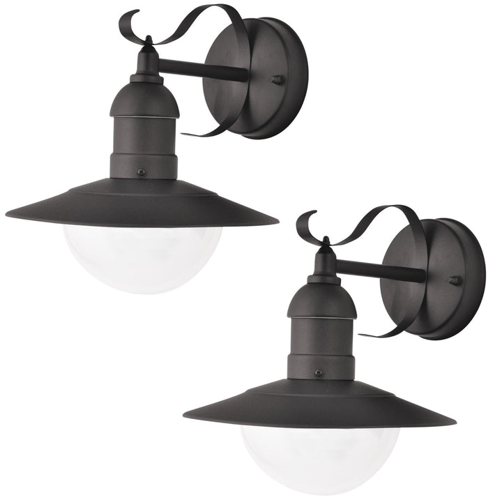 Rabalux Oslo Gartenwandleuchte für die Fassade, schwarz, E27, max. 60 W, IP43, 230 V, 2 Stück