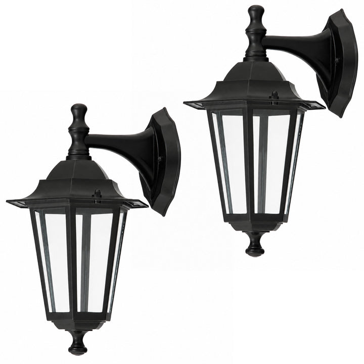 Rabalux-Wandleuchte, für den Außenbereich, IP43, E27, max. 60 W, schwarz, Velence, 2 Stück