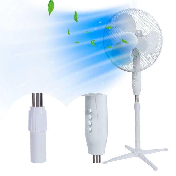 Extralink-Standventilator, Farbe: Weiß, 3 Flügel, 3 Geschwindigkeitsstufen, Leistung 45 W, Neigungsverstellung, ESF-40D-WH