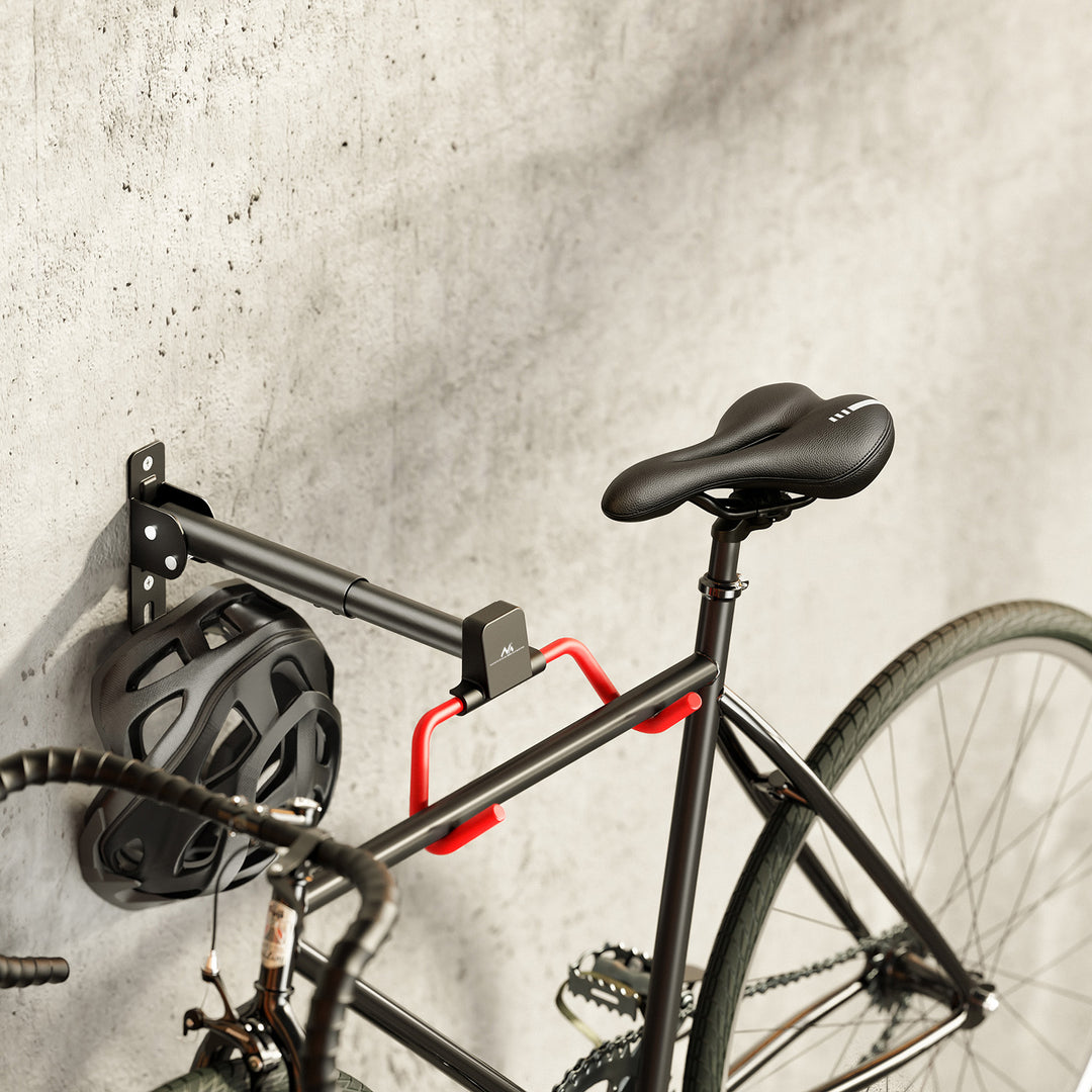 Maclean Fahrradhalterung / Wandhalterung, horizontal, Stahl, max. Belastbarkeit 30 kg, Winkelverstellbar, MC-172, 4 Stück