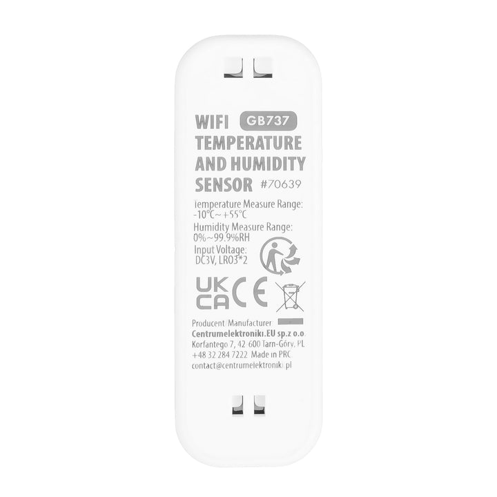GreenBlue WLAN-Temperatur- und Feuchtigkeitssensor, Android/iOS/Alexa/Google Home, 3,0 V DC, LR03x2, GB737 + 2x R-03 LR03 AAA-Alkalibatterie von Varta Industrial 4003