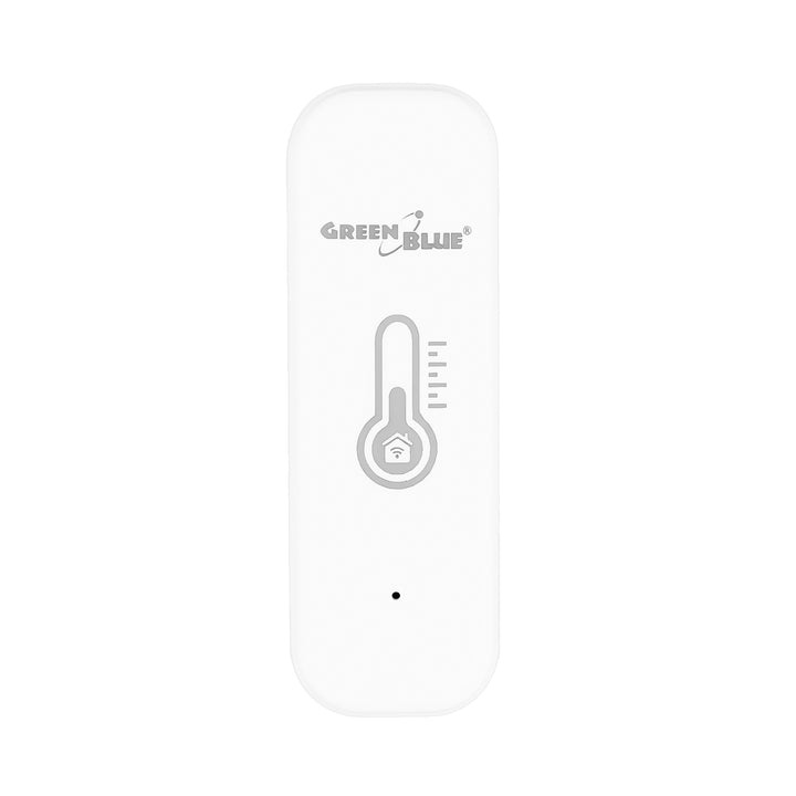 GreenBlue WLAN-Temperatur- und Feuchtigkeitssensor, Android/iOS/Alexa/Google Home, 3,0 V DC, LR03x2, GB737, 2 Stück + 4x Varta Industrial 4003 AAA-Alkalibatterien