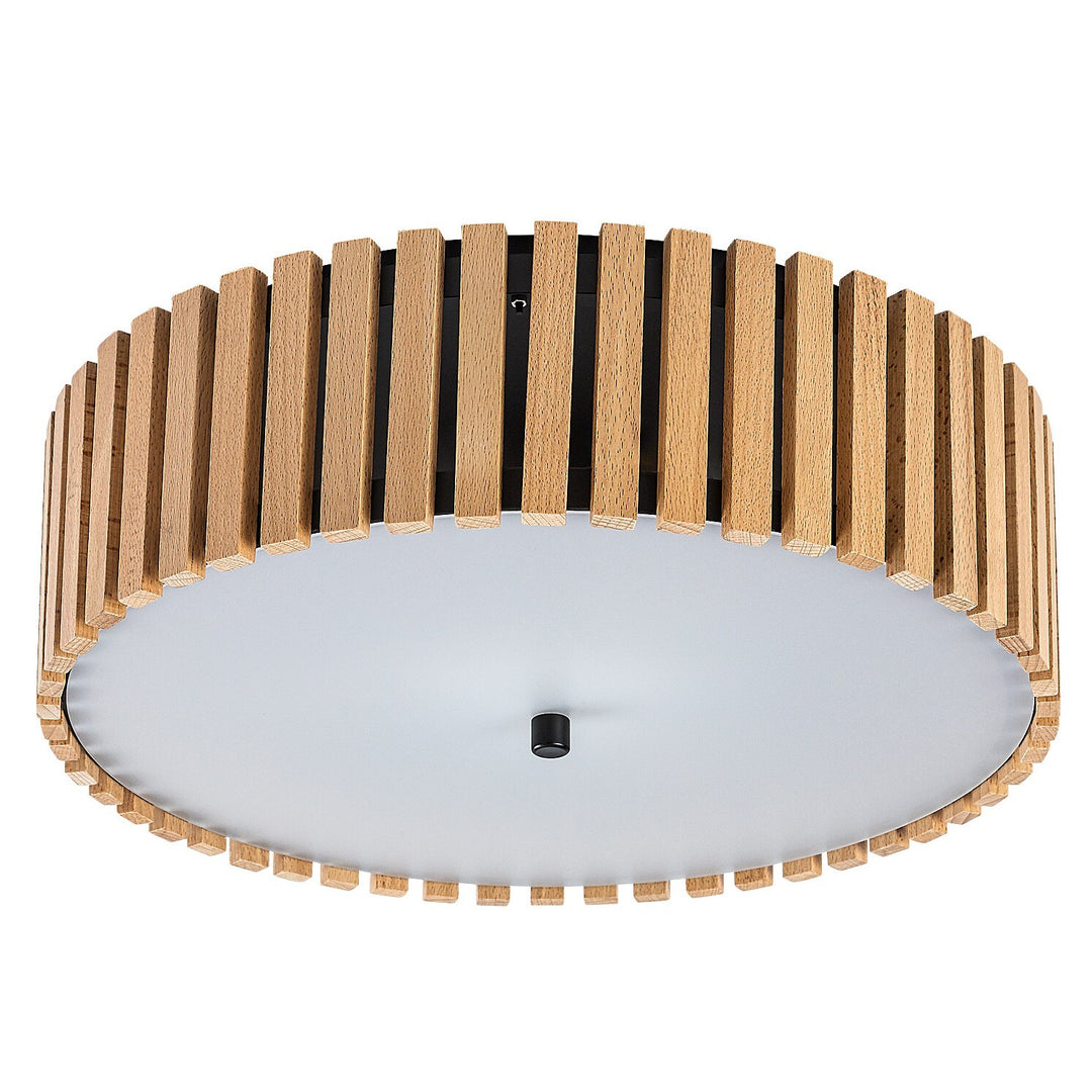 Rabalux Noxelle Deckenleuchte E27 3x MAX 25 W IP20, mattschwarz/Holzoptik, 71420
