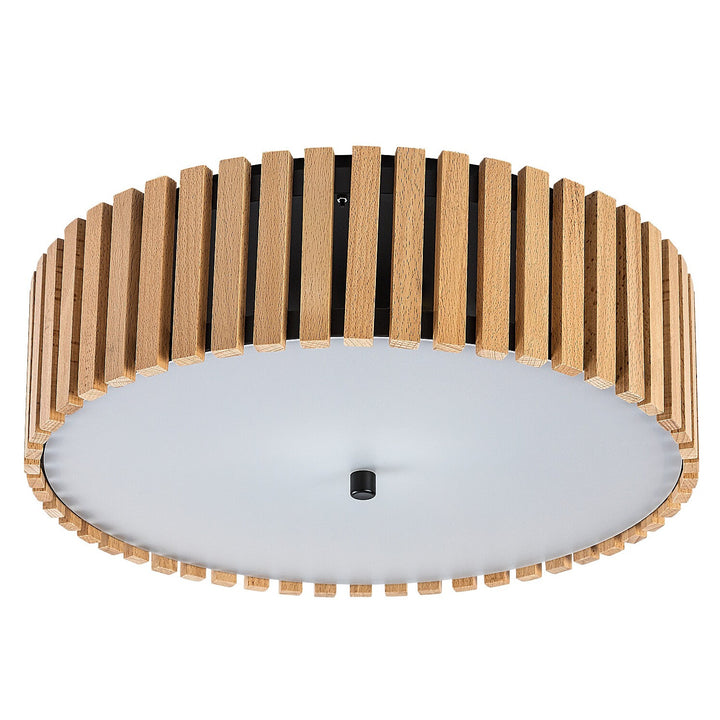 Rabalux Noxelle Deckenleuchte E27 3x MAX 25 W IP20, mattschwarz/Holzoptik, 71420