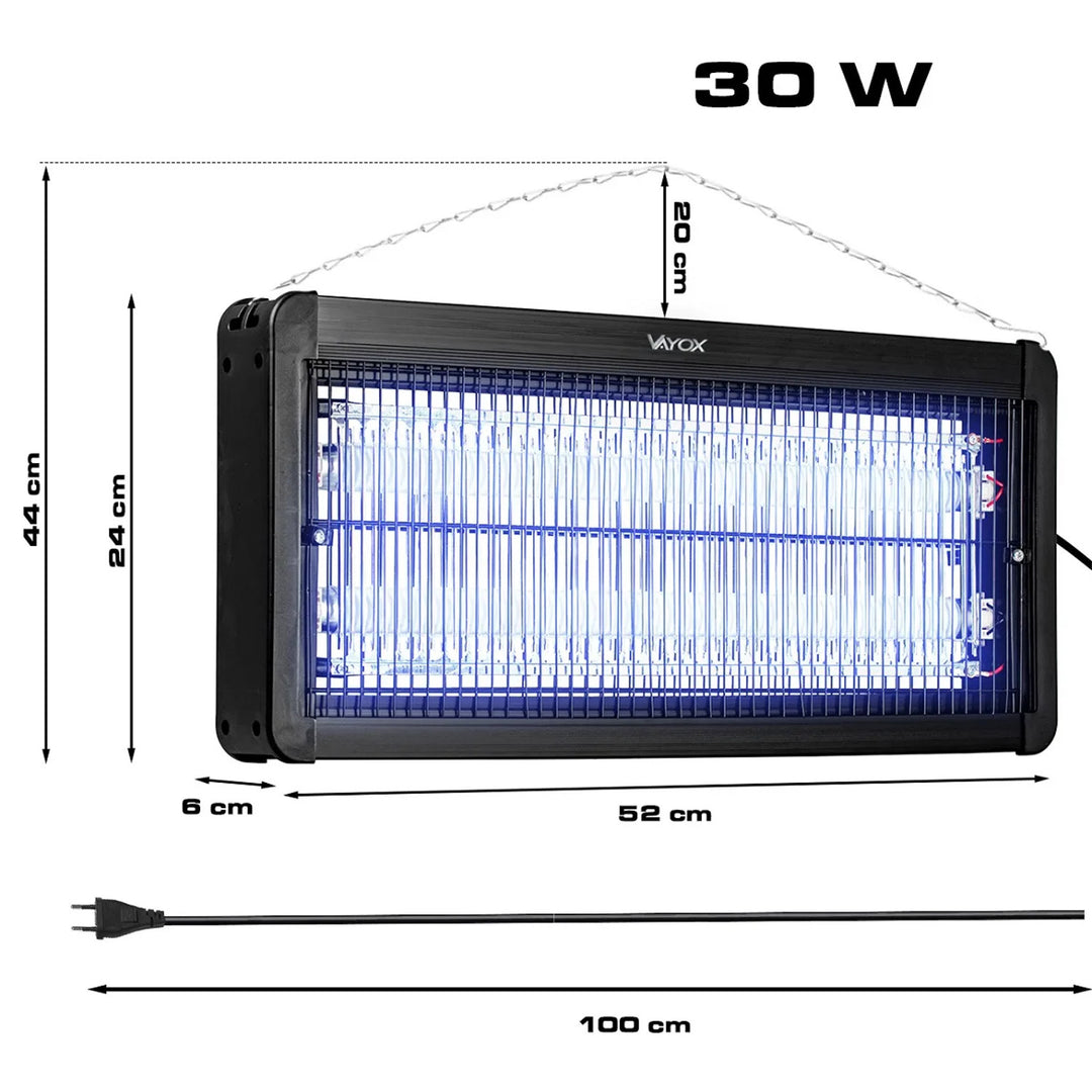 Insektenvernichter gegen Mücken, Fliegen und Motten, elektrische Falle, UV, 30 W, Vayox