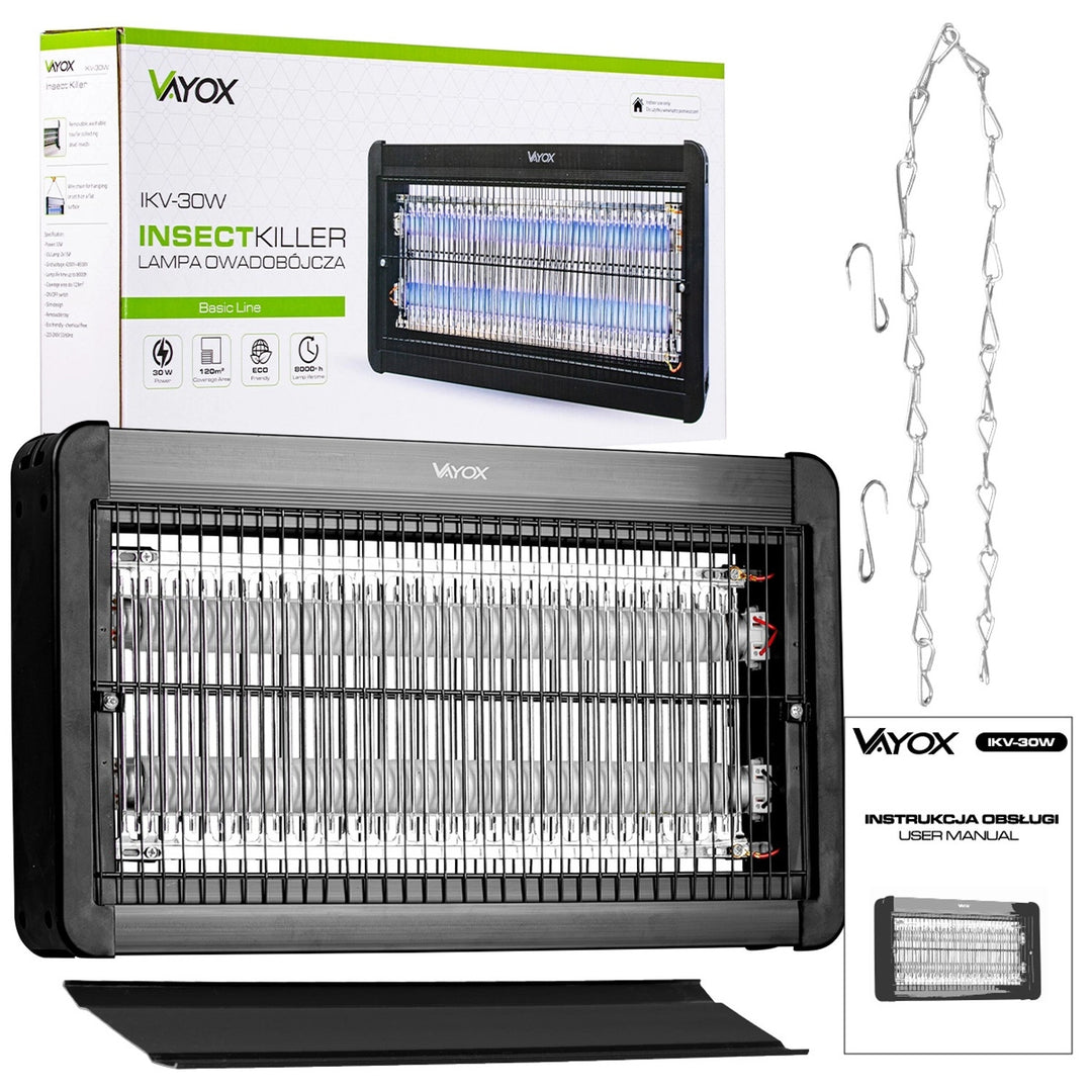 Insektenvernichter gegen Mücken, Fliegen und Motten, elektrische Falle, UV, 30 W, Vayox