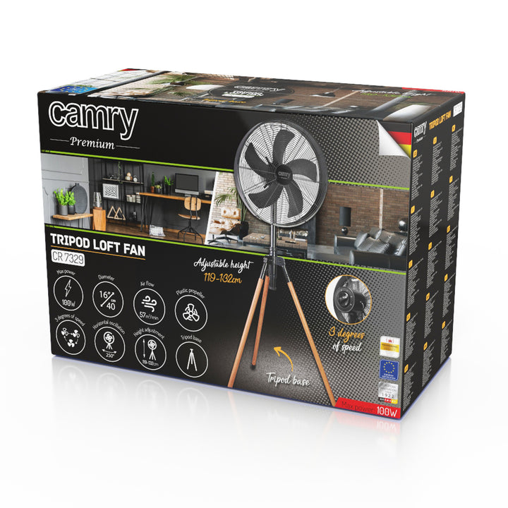 Standventilator Loft 40 cm / 16”, Höhe 119–132 cm, CR 7329, Camry