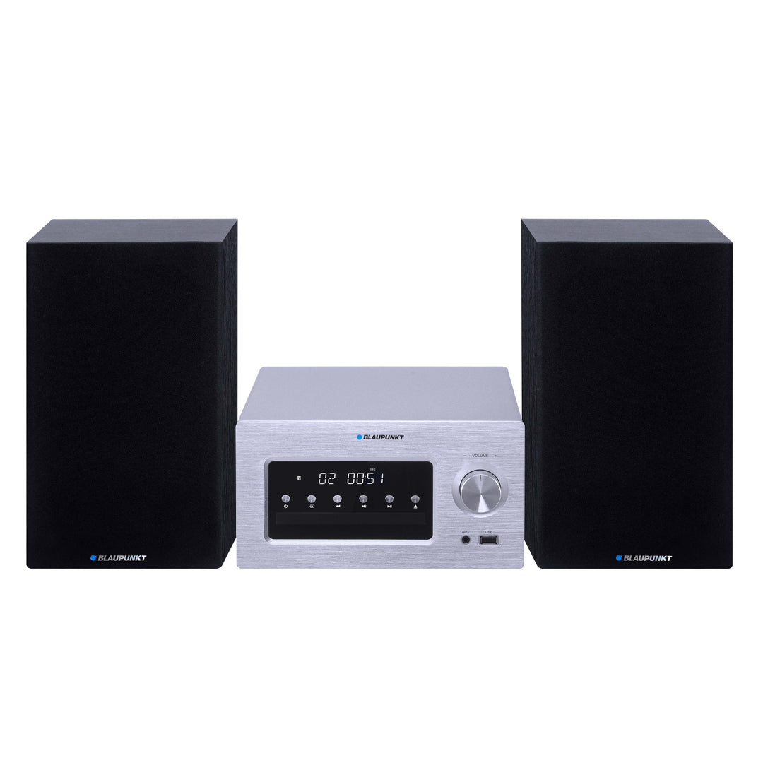 Blaupunkt-Mikro-Stereoanlage, BT/AUX/CD/USB/MP3/FM, Speicher für 40 Sender, LED-Anzeige, Leistung 2×210 W, Klangregelung, MS70BT