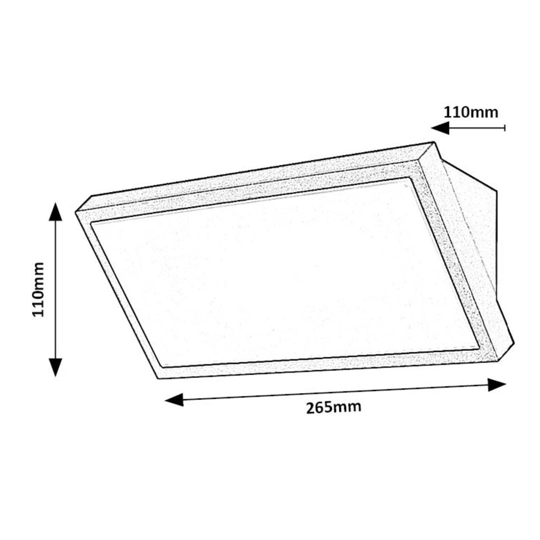 Rabalux Rapla2 LED-Lampe 18 W, schwarz, IP65, Energieeffizienzklasse F, Lichtfarbtemperatur einstellbar auf 2700, 4000, 6500 K, 77150, 2 Stück