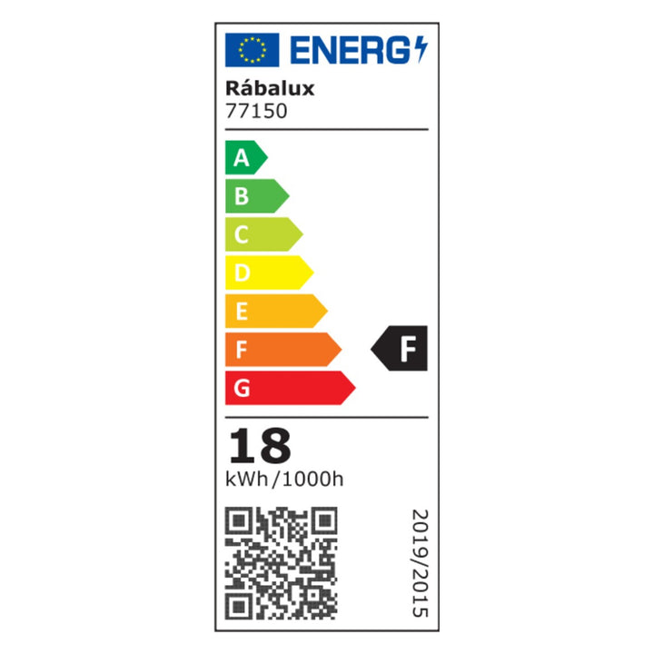 Rabalux Rapla2 LED-Lampe 18 W, schwarz, IP65, Energieeffizienzklasse F, Lichtfarbtemperatur einstellbar auf 2700, 4000, 6500 K, 77150, 2 Stück
