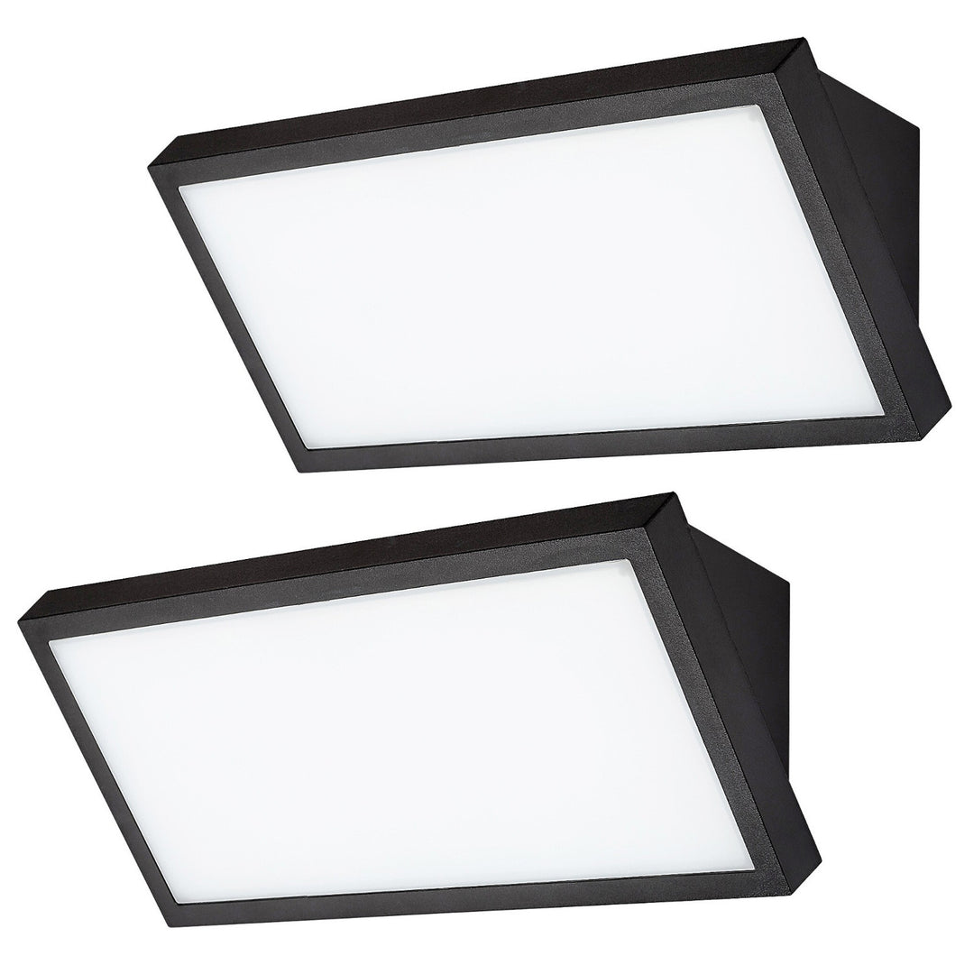 Rabalux Rapla2 LED-Lampe 18 W, schwarz, IP65, Energieeffizienzklasse F, Lichtfarbtemperatur einstellbar auf 2700, 4000, 6500 K, 77150, 2 Stück