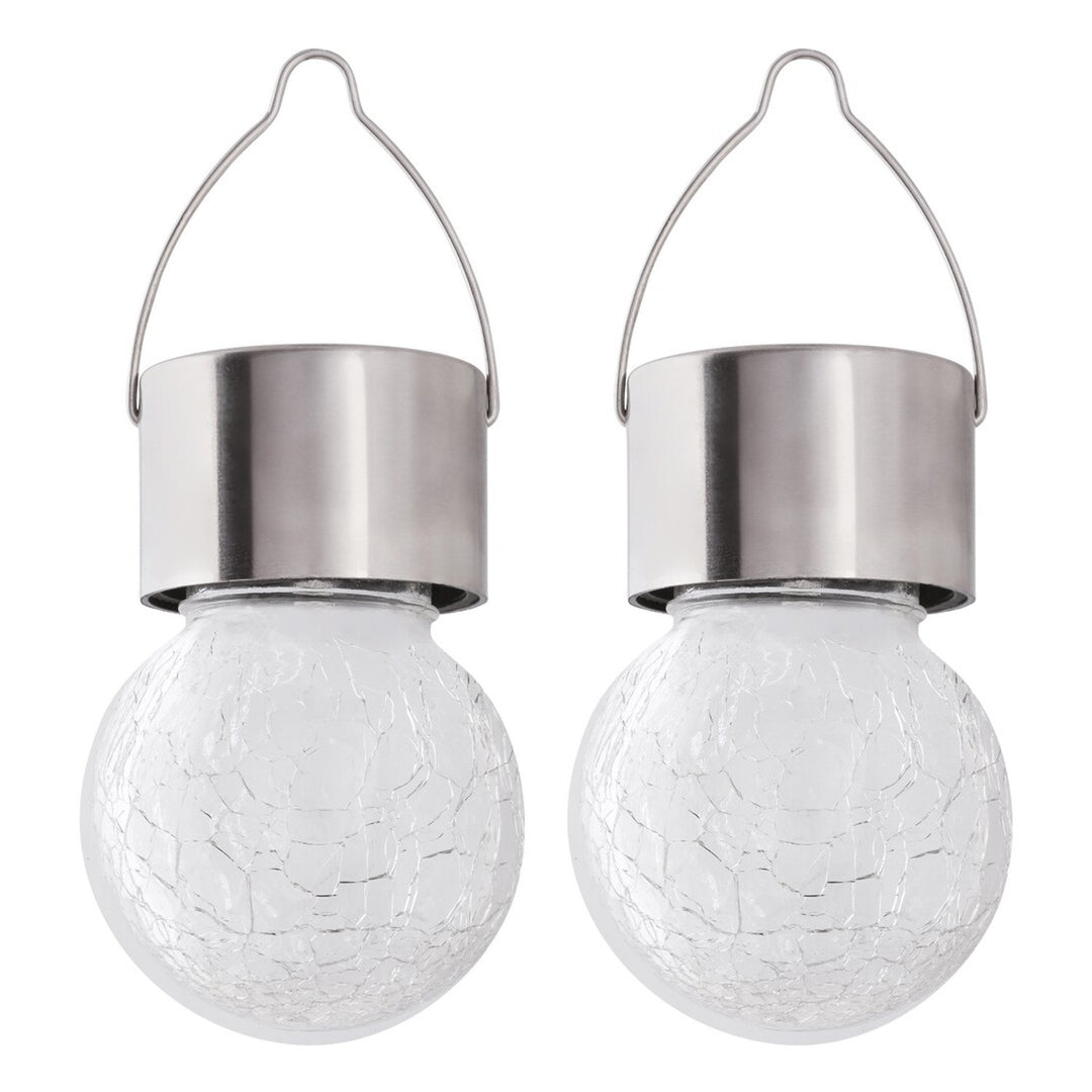Rabalux Yola Solarlampe, 1 lm, IP44, Farbe: Satin-Chrom, LED 0,06 W, 7850, 2 Stück