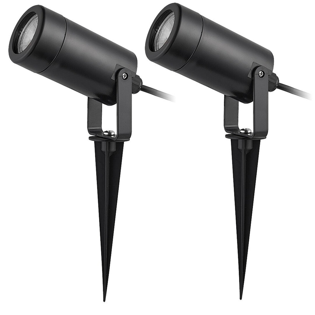 Rabalux Krobia Bodenleuchte, IP65, Farbe: Schwarz, GU10-Sockel, max. 4 W, 7814, 2 Stück