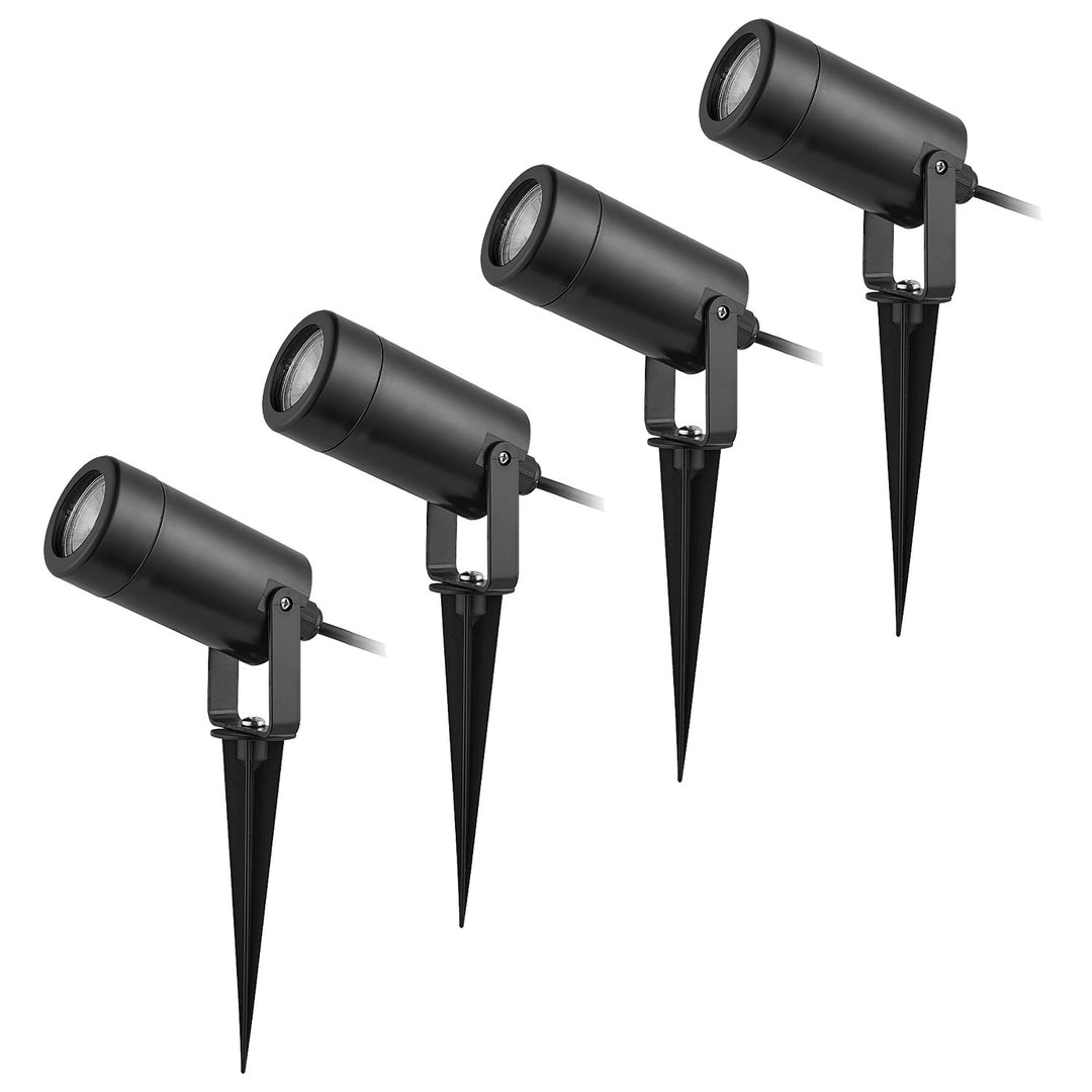Rabalux Krobia Bodenleuchte, IP65, Farbe: Schwarz, GU10-Gewinde, max. 4 W, 7814, 4 Stück