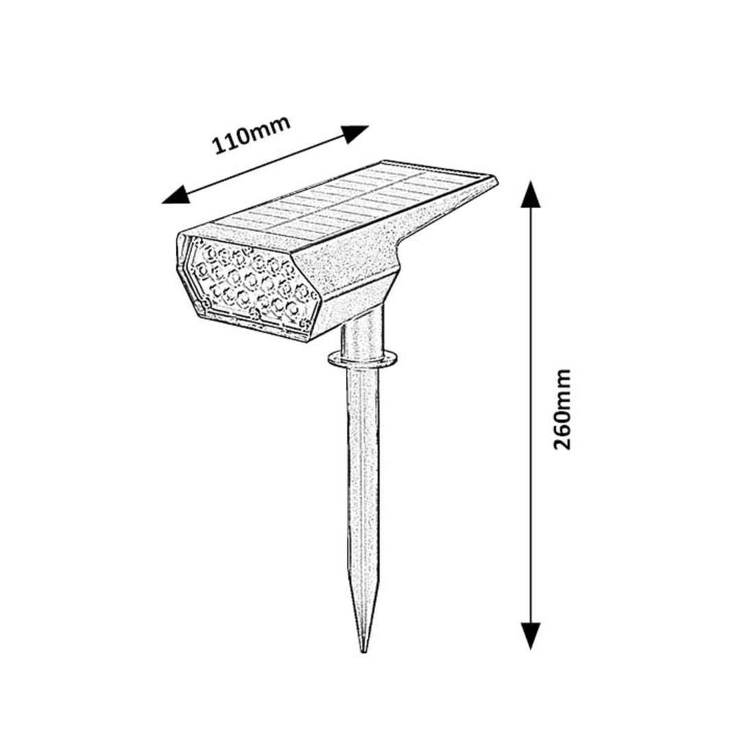 Rabalux Nantes Solarlampe, 50 LM, IP65, schwarz, LED 0,5 W, 77088, 2 Stück
