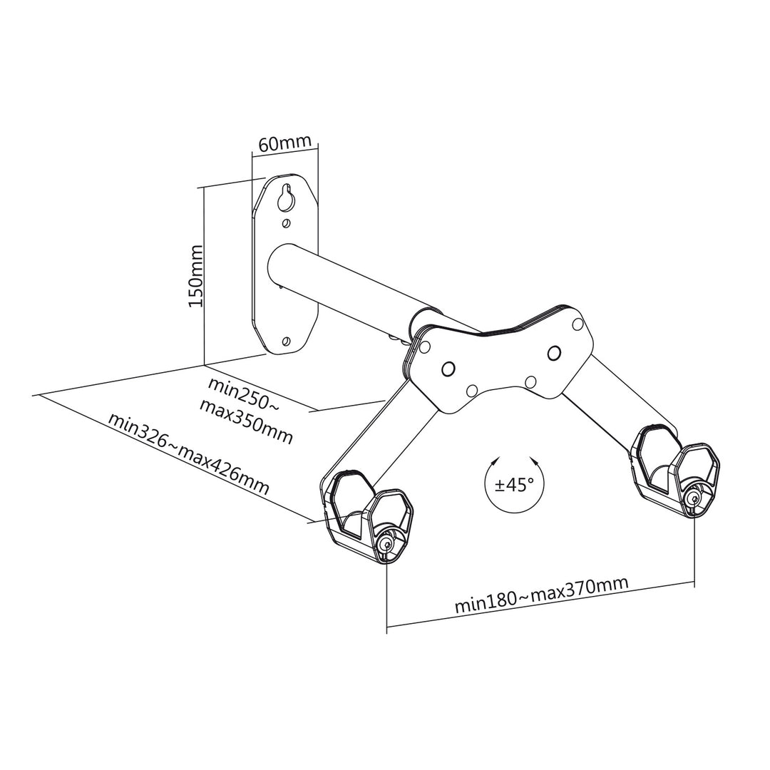 Maclean Wand-Fahrradhalter, max. 25 kg, MC-457, 2 Stück