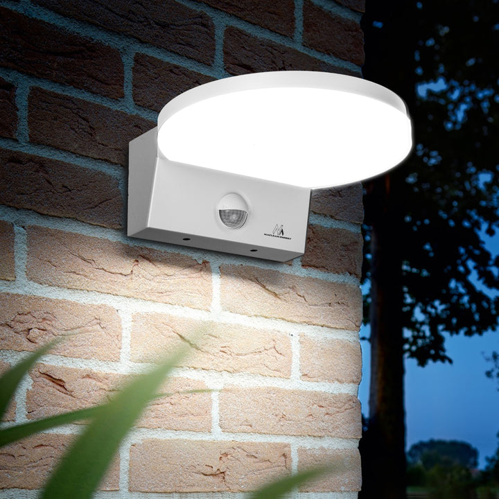 Maclean LED-Leuchte mit Bewegungsmelder, PIR-Bewegungsmelder, Farbe: Weiß, 15 W, IP65, 1560 lm, Lichtfarbe: Neutralweiß (4000 K) MCE344 W, 2 Stück