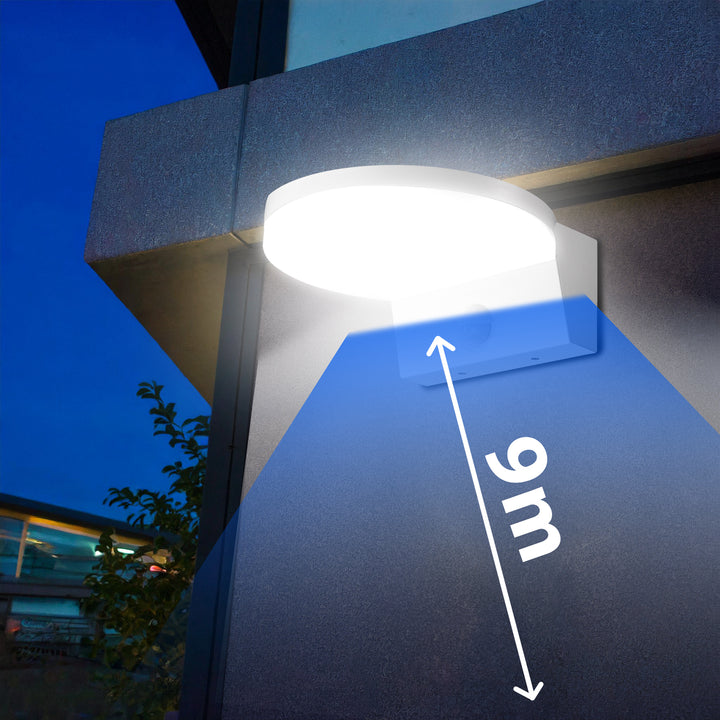 Maclean LED-Leuchte mit Bewegungsmelder, PIR-Bewegungsmelder, Farbe: Weiß, 15 W, IP65, 1560 lm, Lichtfarbe: Neutralweiß (4000 K) MCE344 W, 2 Stück